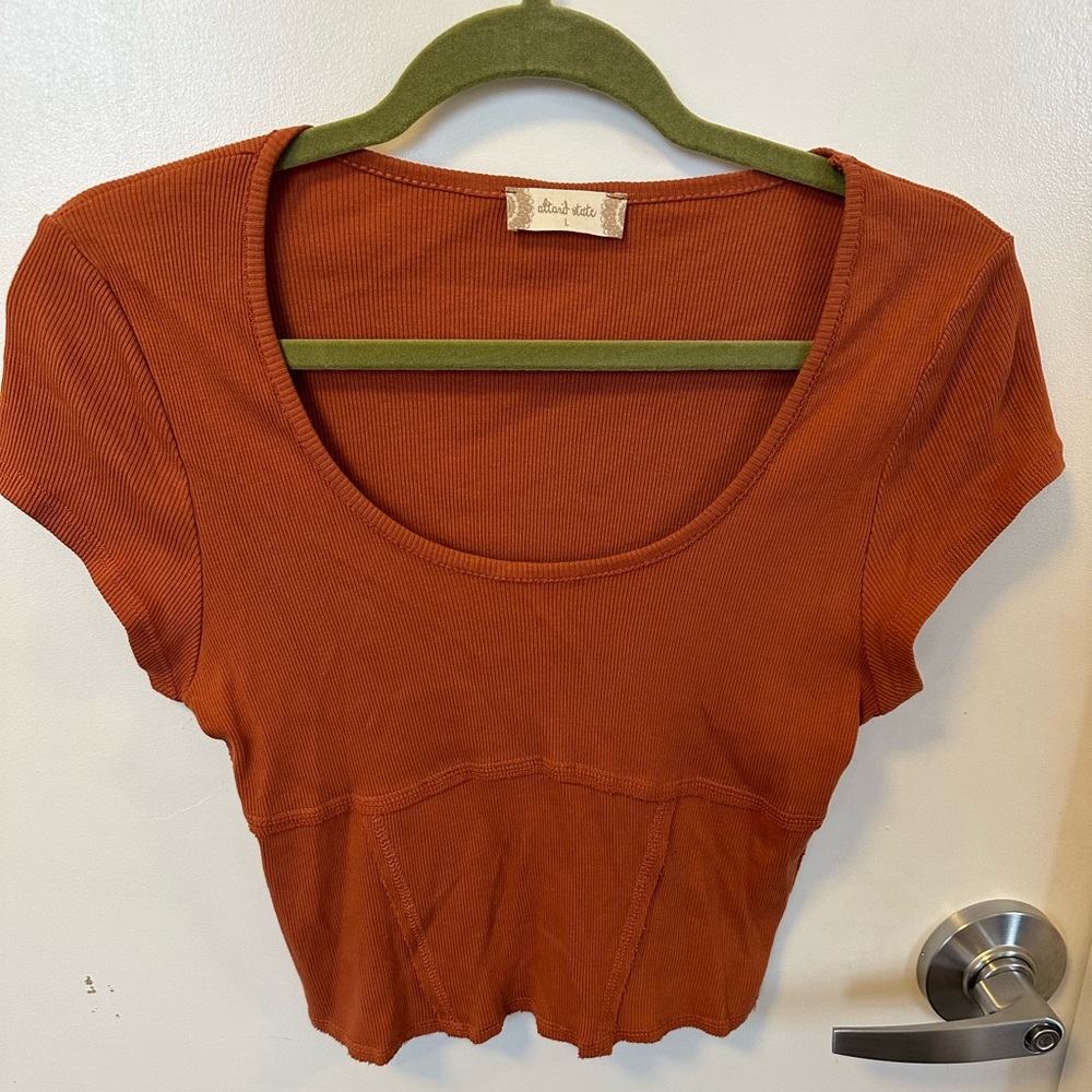 Altar’d State burnt orange t shirt